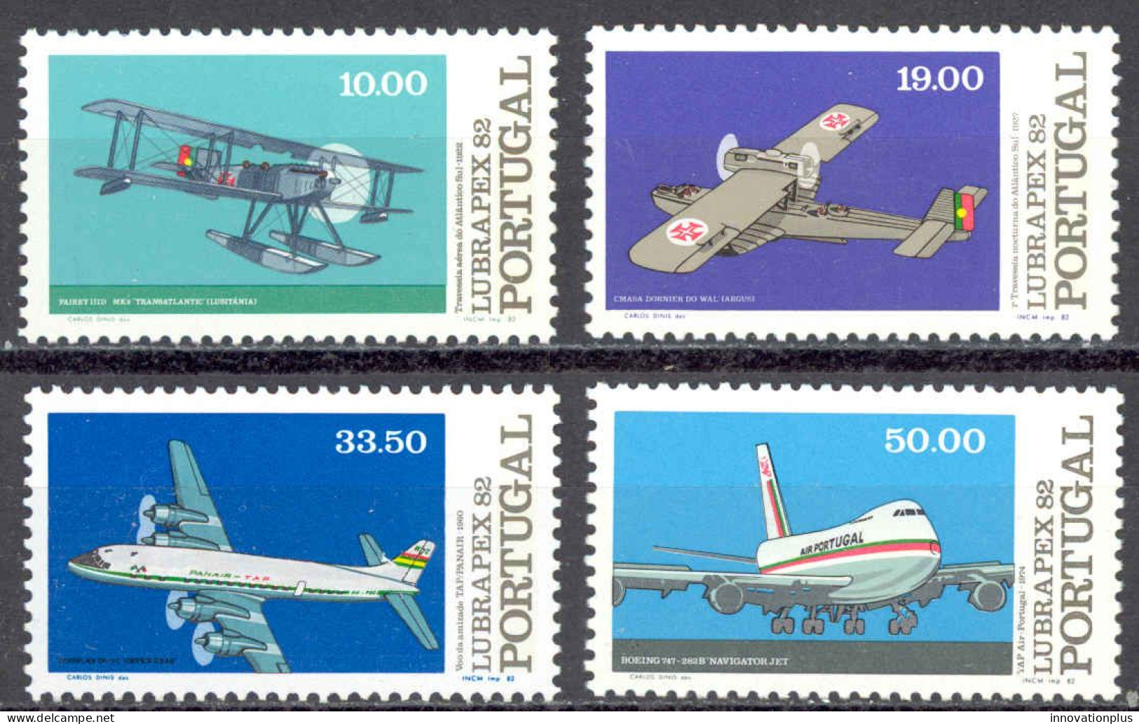 Portugal Sc# 1549-1552 MNH 1982 Planes - Nuevos