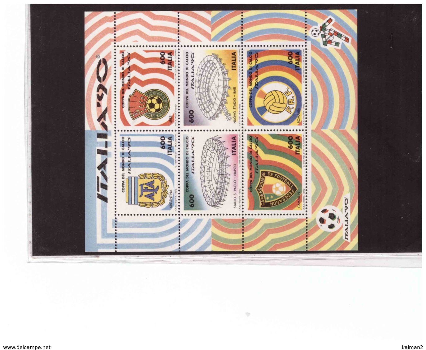 FOGLIETTI   NUOVI  **  " MONDIALI DI CALCIO  "  1990    -    SASSONE Nr.  4/9 - Blocks & Sheetlets