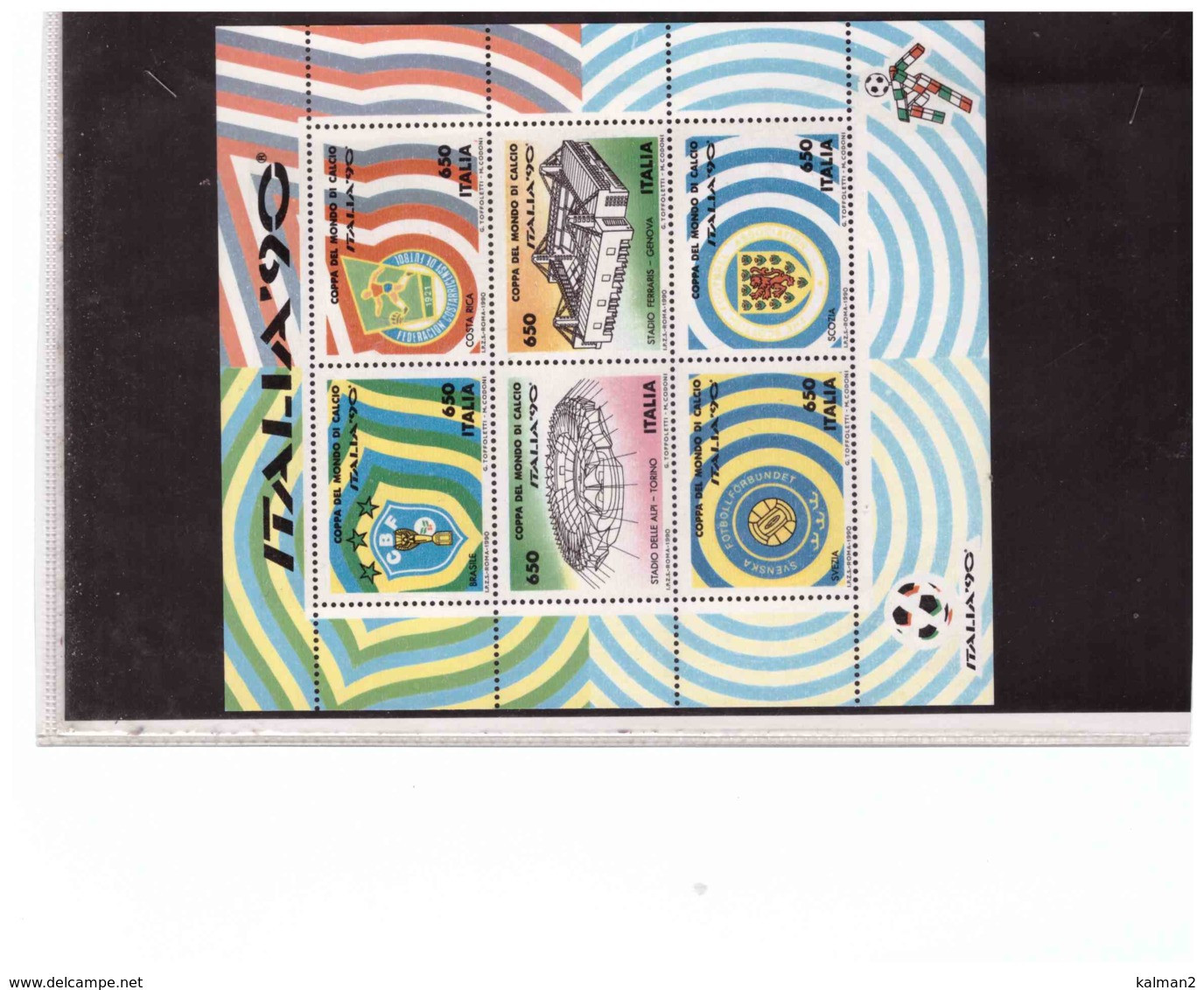 FOGLIETTI   NUOVI  **  " MONDIALI DI CALCIO  "  1990    -    SASSONE Nr.  4/9 - Blocks & Kleinbögen