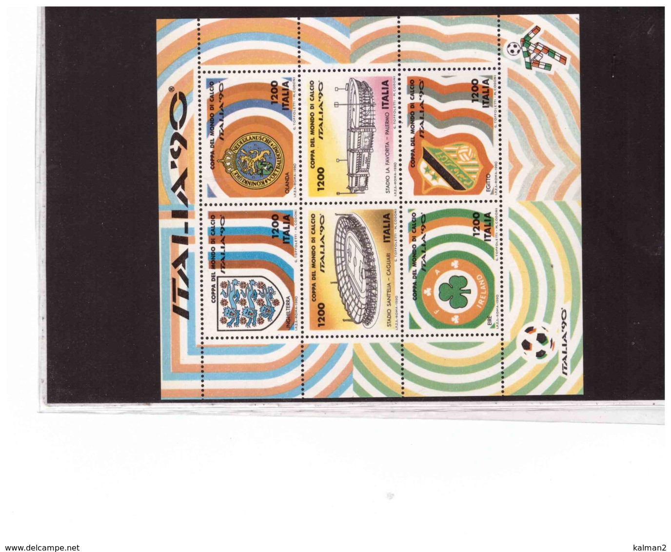 FOGLIETTI   NUOVI  **  " MONDIALI DI CALCIO  "  1990    -    SASSONE Nr.  4/9 - Blocks & Sheetlets