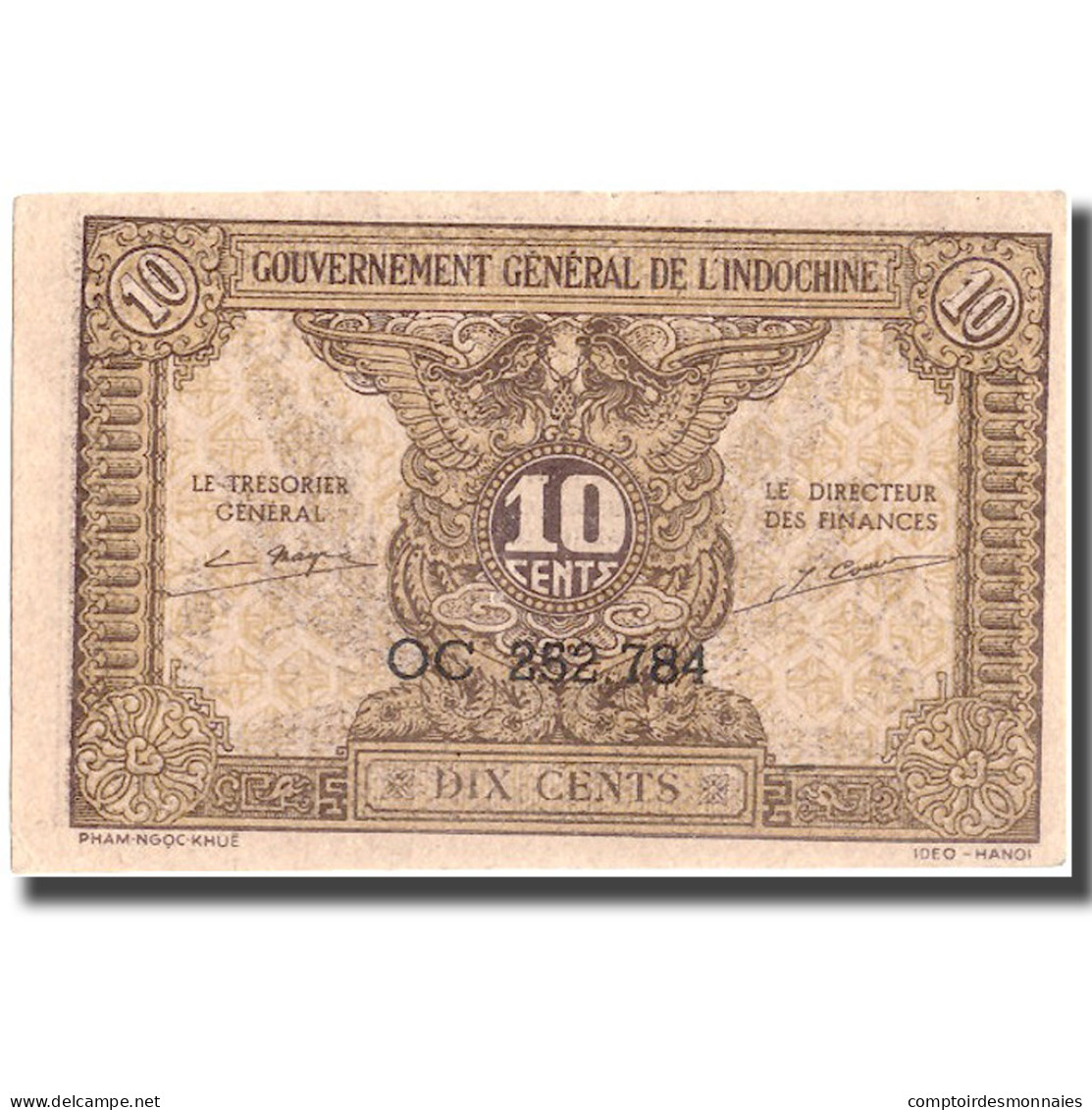 Billet, FRENCH INDO-CHINA, 10 Cents, Undated (1942), KM:89a, NEUF - Indochine