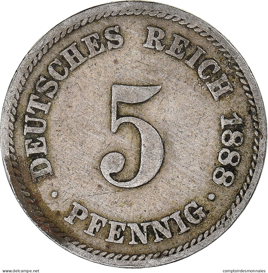 Monnaie, Empire Allemand, 5 Pfennig, 1888 - 5 Pfennig