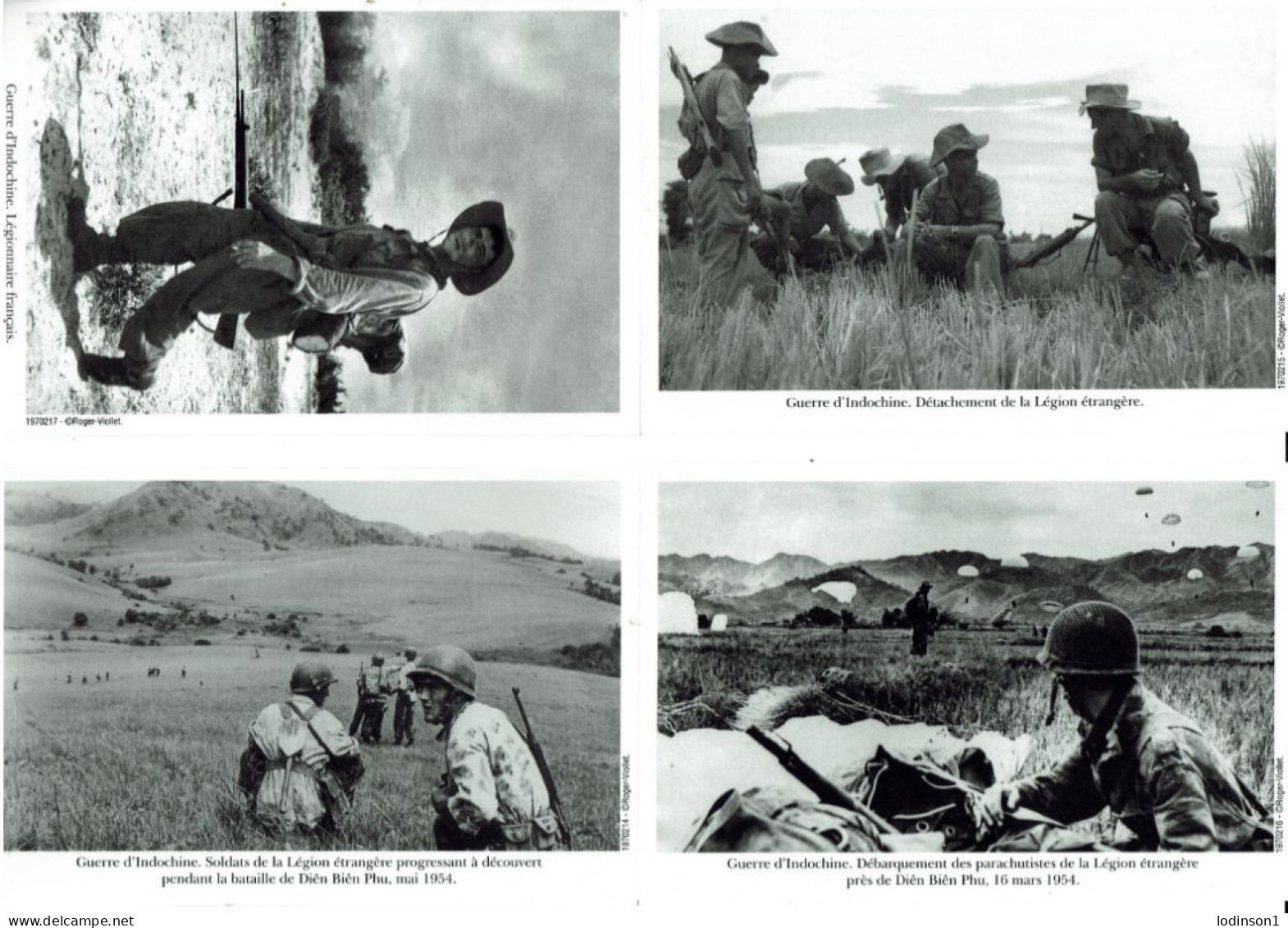 INDOCHINE 1954 Bataille De Diên Biên Phu Parachutistes/légion étrangère Lot De 4 Photos - Guerra, Militares