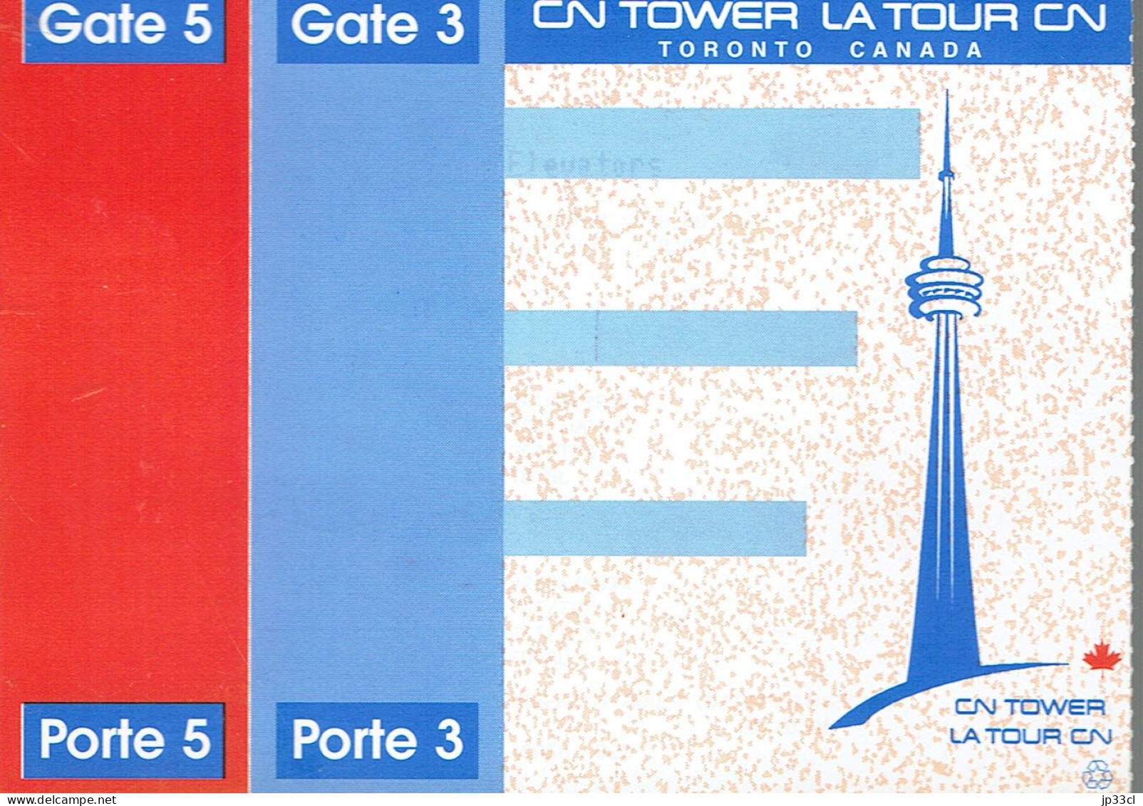 Souvenir D'une Visite De La Tour CN (Toronto) : L'édifice Le Plus Haut Du Monde (1995) - Toegangskaarten