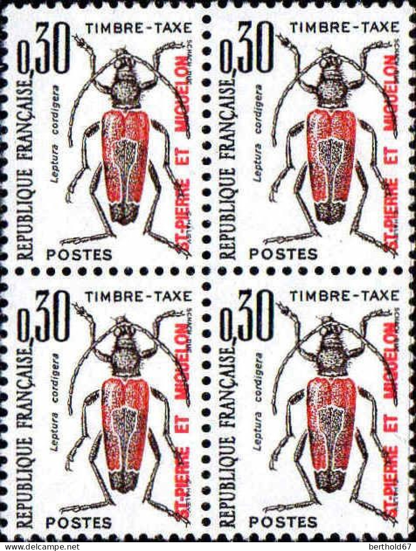 SPM Taxe N** Yv:82/91  Insectes (Bloc 4x) - Timbres-taxe