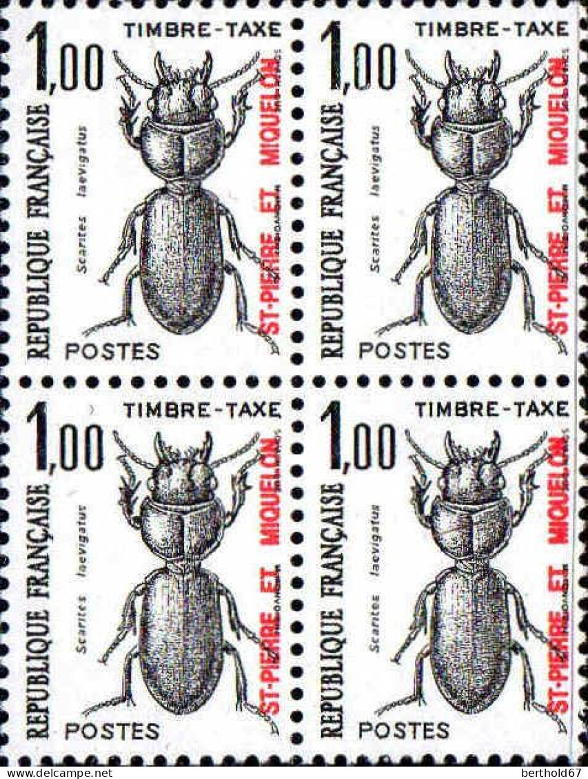 SPM Taxe N** Yv:82/91  Insectes (Bloc 4x)