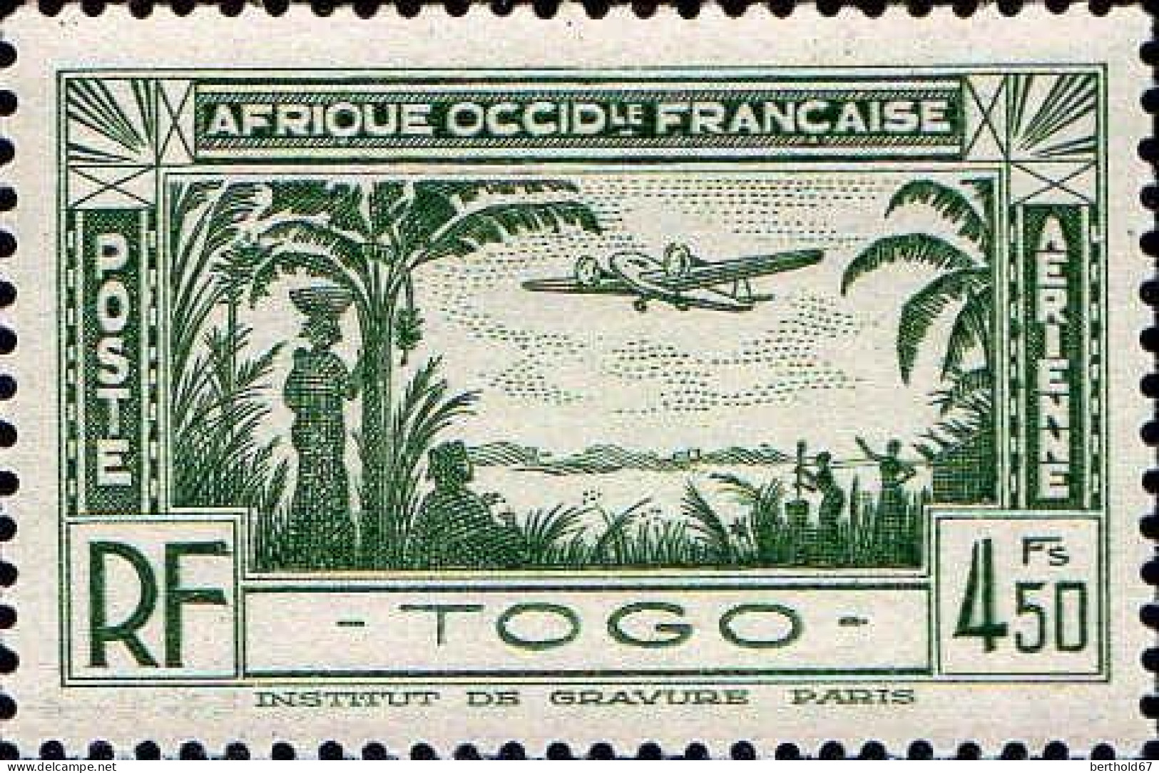 Togo Avion N** Yv: 3 Mi:127 Bi-moteur Sur Palmiers - Unused Stamps