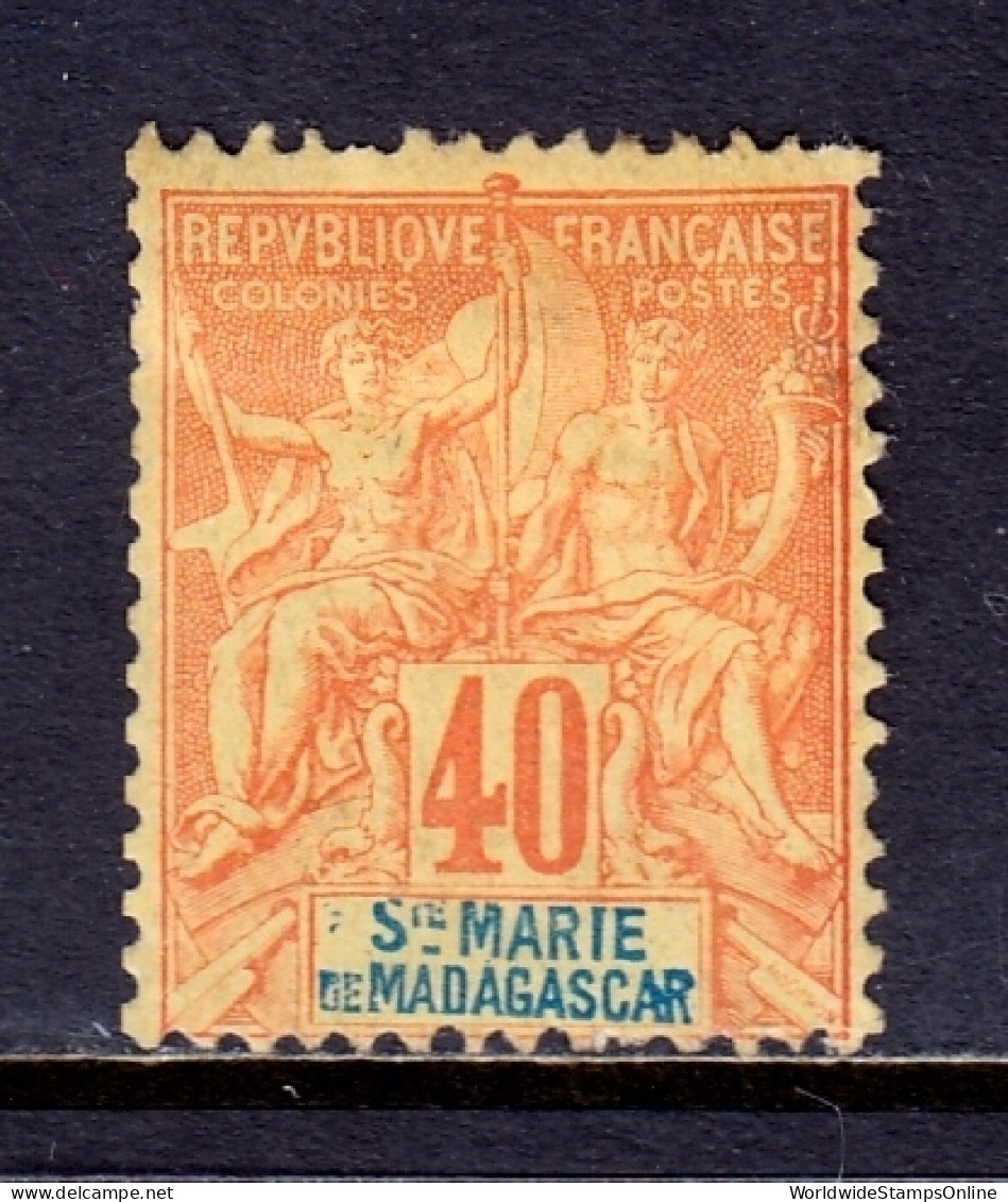 Ste. Marie De Madagascar - Scott #10 - MH - See Description - SCV $17 - Nuovi