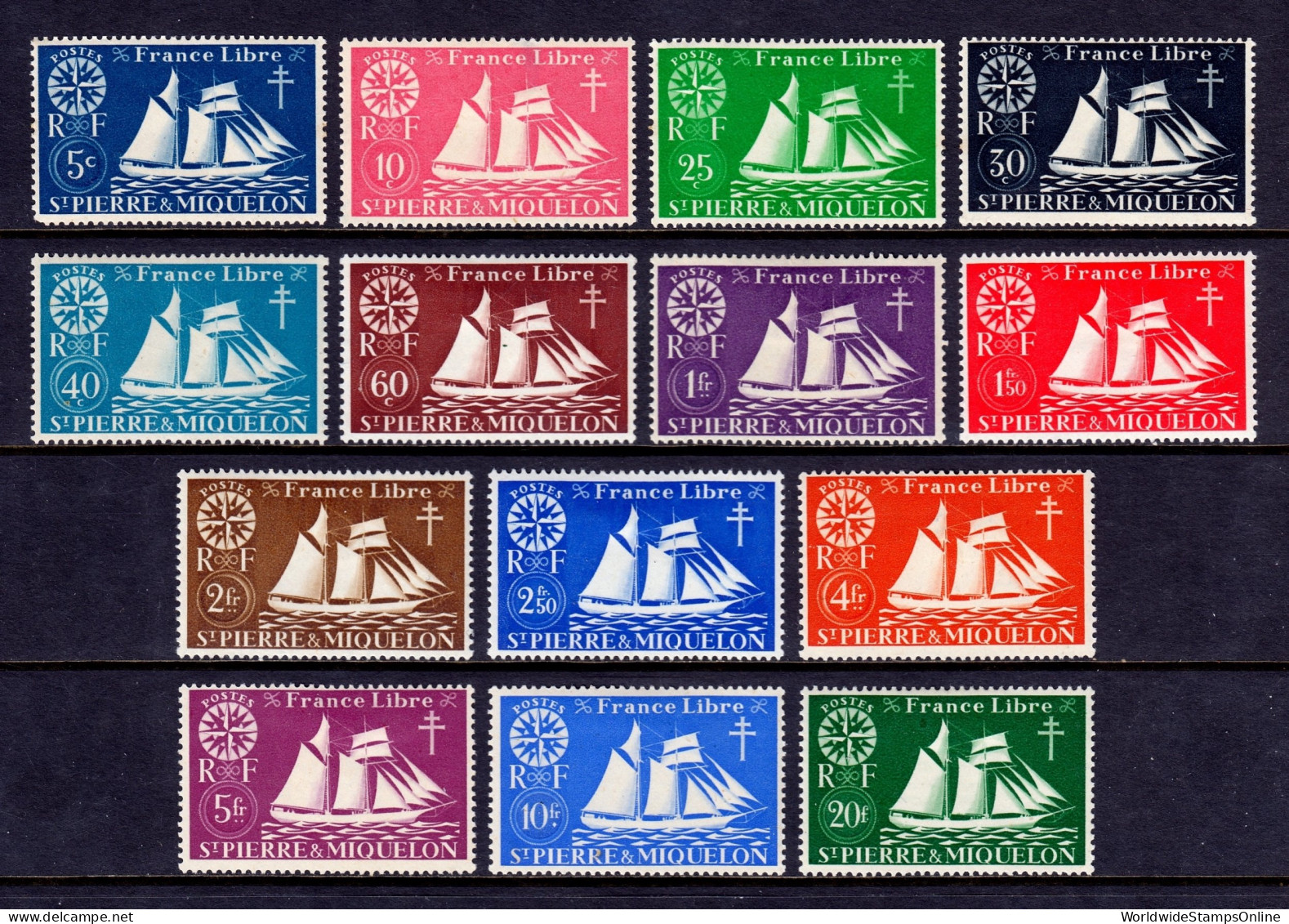 St. Pierre And Miquelon - Scott #300-313 - MH - See Description - SCV $15 - Unused Stamps