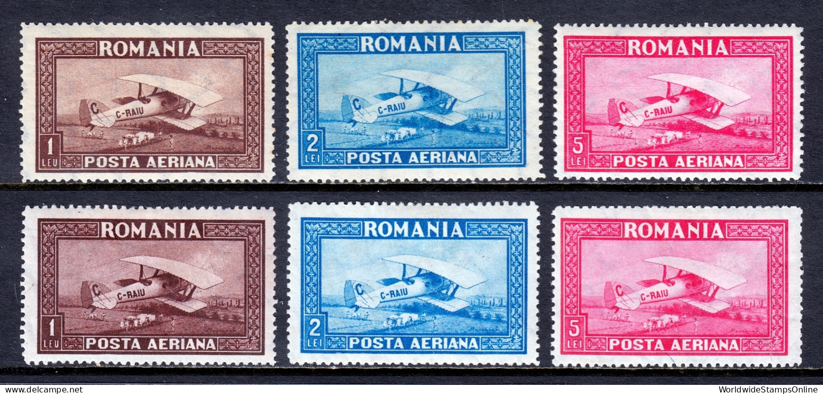 Romania - Scott #C1-C6 - MH - Patchy Gum #C4-C6 - SCV $21 - Unused Stamps