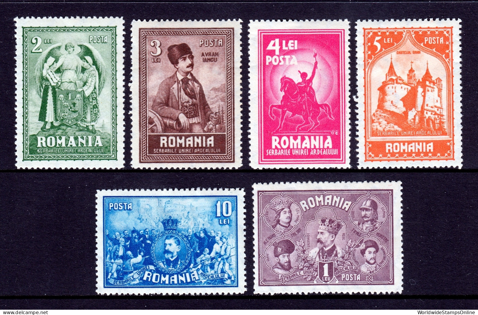 Romania - Scott #347-352 - MH - Lt. Crease #352, A Few Hinge Bumps - SCV $21 - Unused Stamps