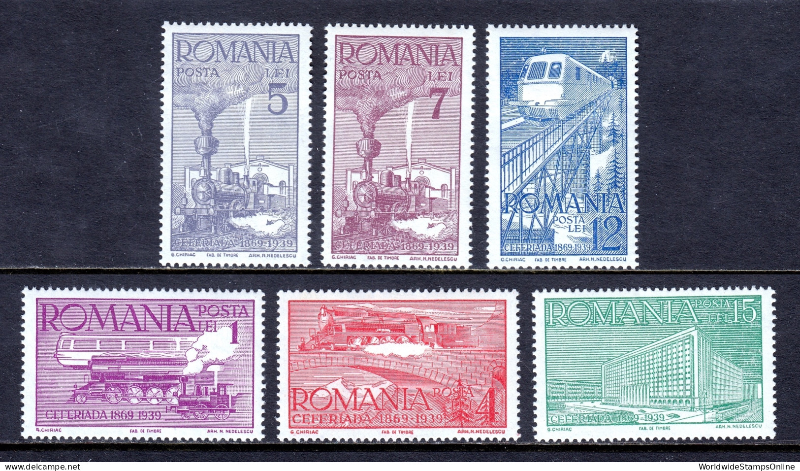 Romania - Scott #493-498 - MH - See Description - SCV $14 - Unused Stamps