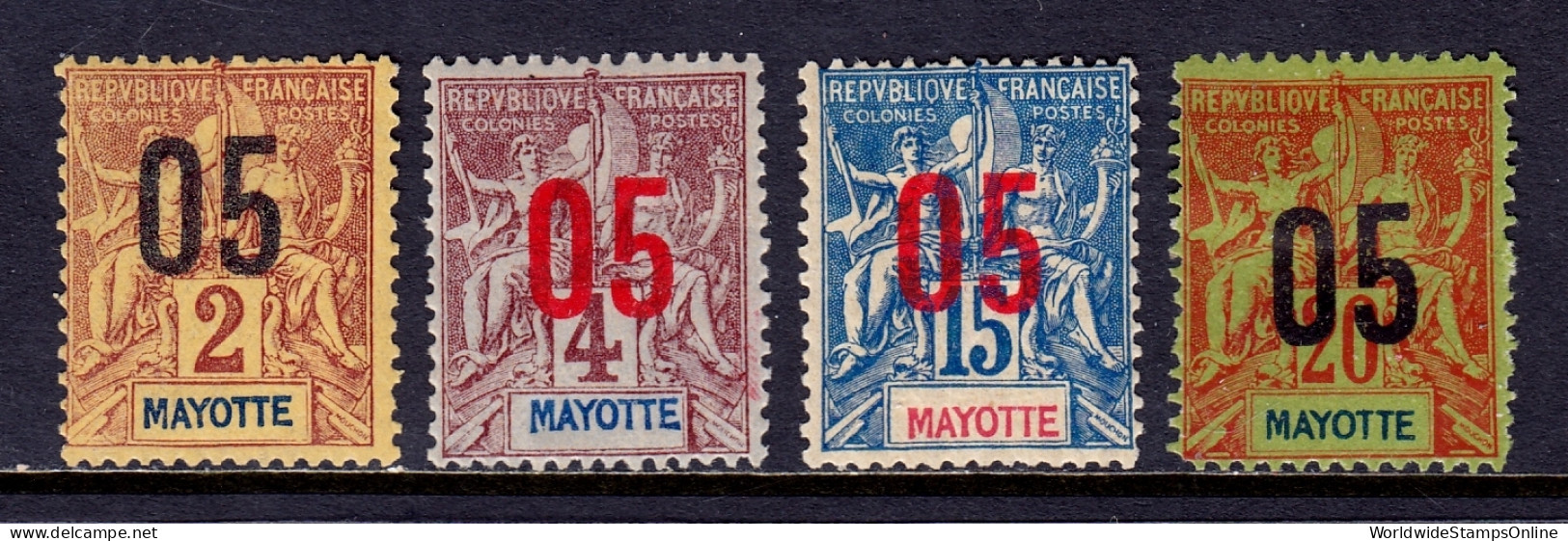 Mayotte - Scott #22//25 - MH - Short Set, See Description - SCV $9.25 - Ongebruikt