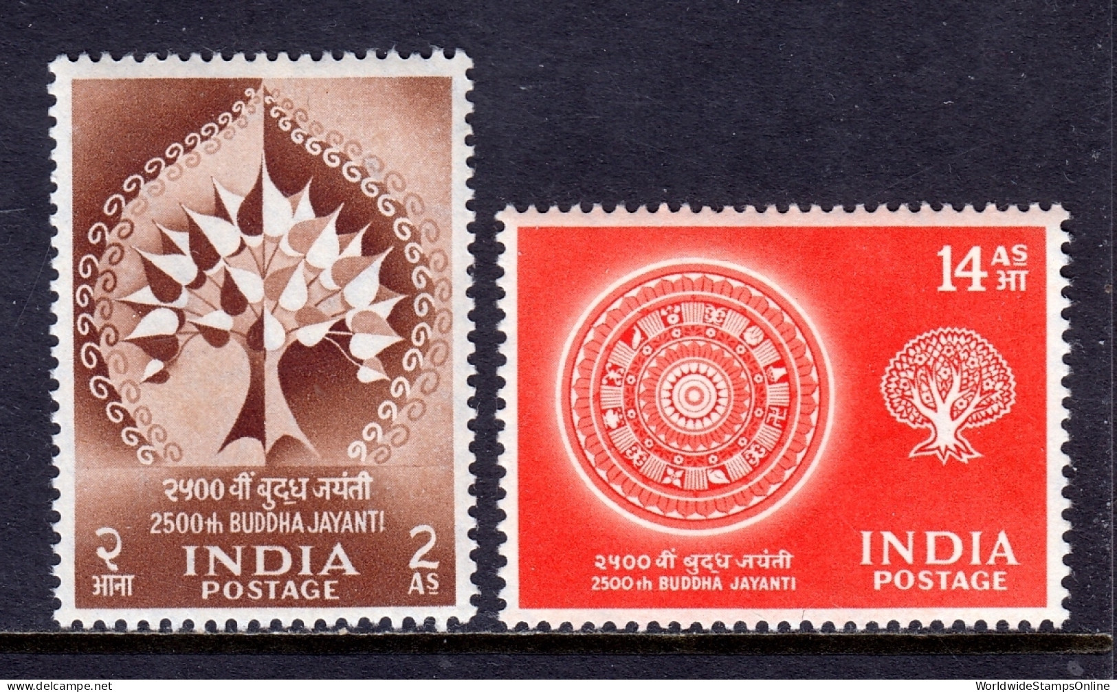 India - Scott #272-273 - MLH - SCV $13 - Neufs