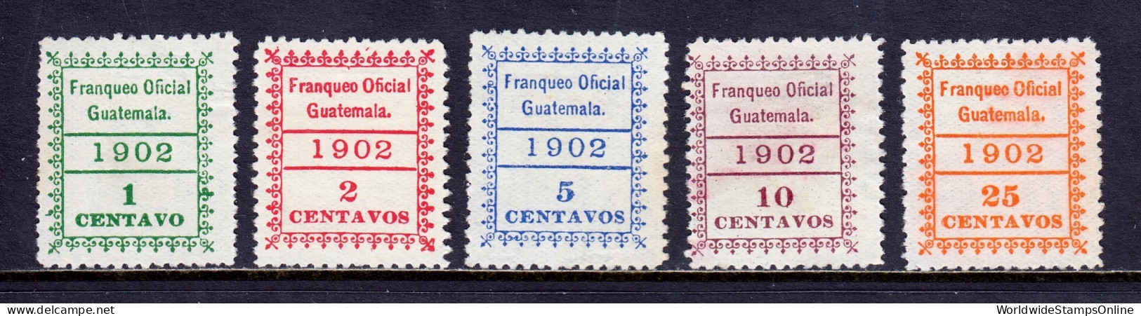 Guatemala - Scott #O1-O5 - MNG - #O1 & O5 Are Watermarked - SCV $51 - Guatemala