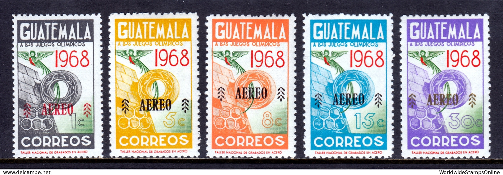 Guatemala - Scott #C431-C435 - MH - SCV $6.30 - Guatemala