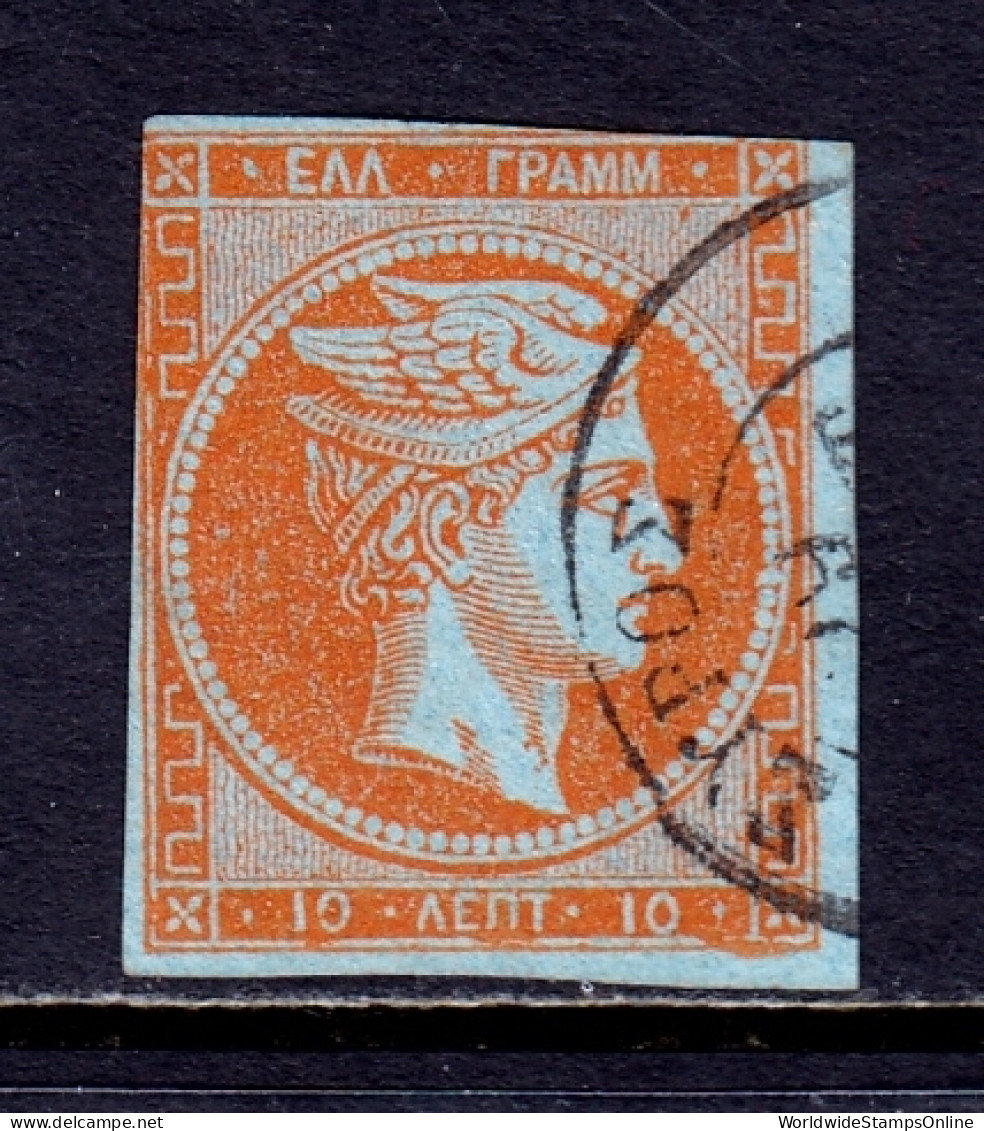 Greece - Scott #19 - Used - 2 Thin Specks - SCV $47 - Gebruikt