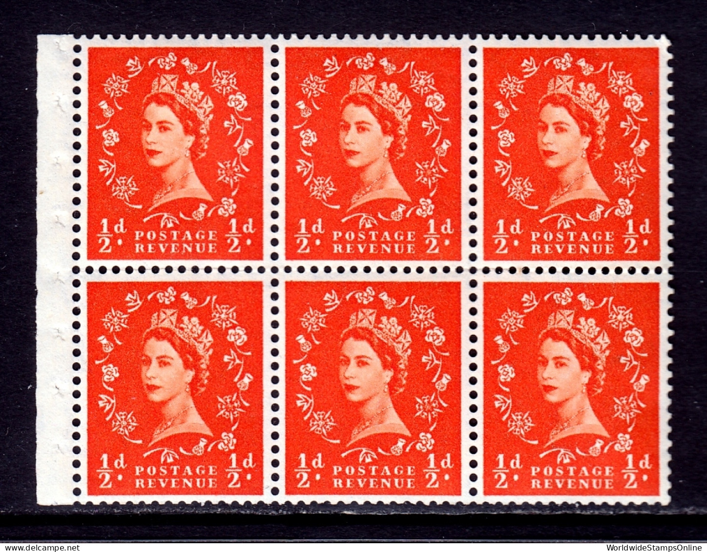 Great Britain - SG #515Wi - MNH - Inverted Wmk., Full Booklet Pane - SG £12+ - Nuevos