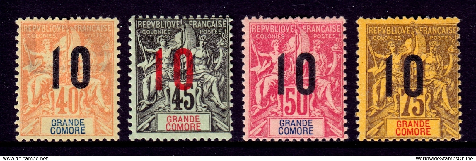 Grand Comoro - Scott #26//29 - MH - Thin #26 - SCV $10 - Unused Stamps