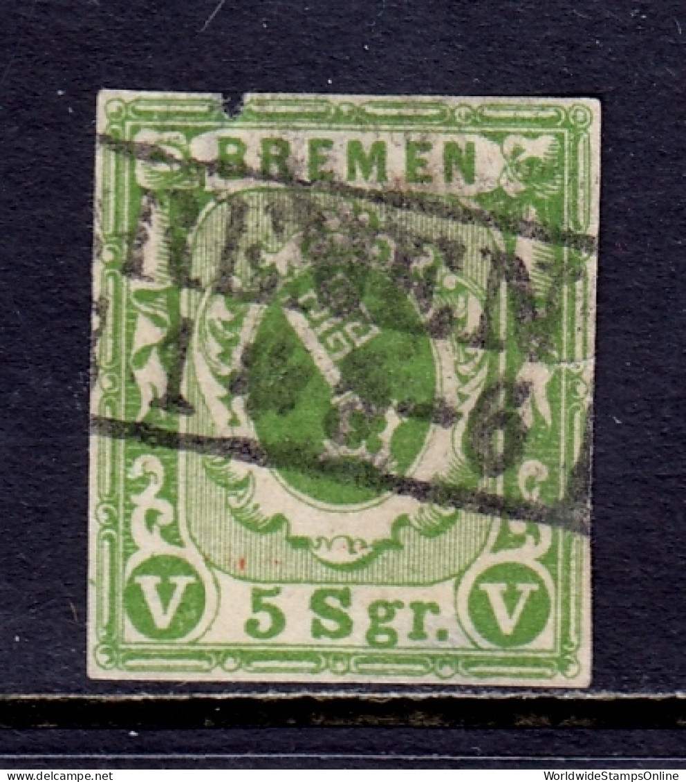 Germany (Bremen) - Scott #4 - Used - Nick At Top, Thinning, Sm. Tear - SCV $300 - Bremen