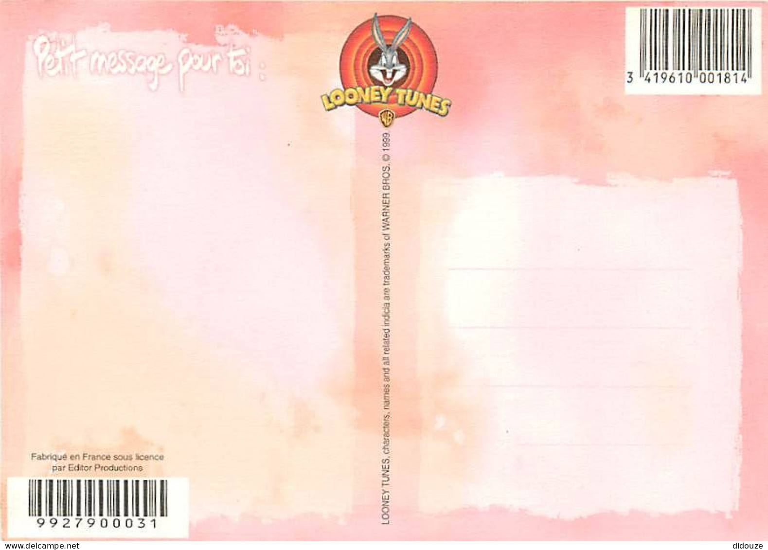 Bandes Dessinées - Looney Tunes - Lola Bunny - Illustration - Carte Neuve - CPM - Voir Scans Recto-Verso - Comics