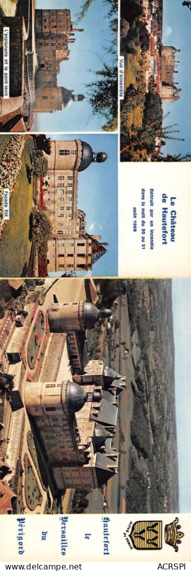 24 Chateau De HAUTEFORT DÃ©truit Le 31 Aout 1968 Par Un Incendie CARTE DOUBLE  1 (scan Recto Verso)MG2814 - Craponne Sur Arzon