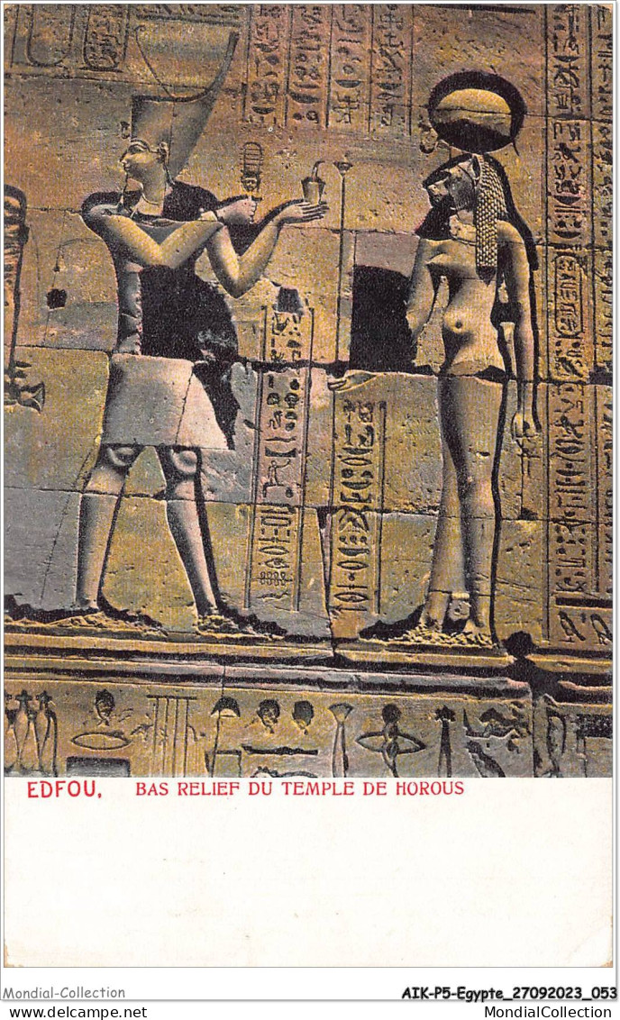 AIKP5-EGYPTE-0421 - EDFOU - Bas Relief Du Temple De Horous  - Edfou