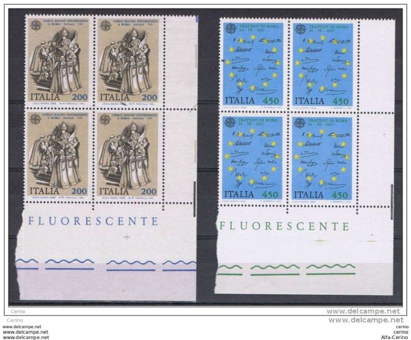 REPUBBLICA:  1982  EUROPA  -  S. CPL. 2  VAL. BL. 4  N. -  SASS. 1596/97 - 1982