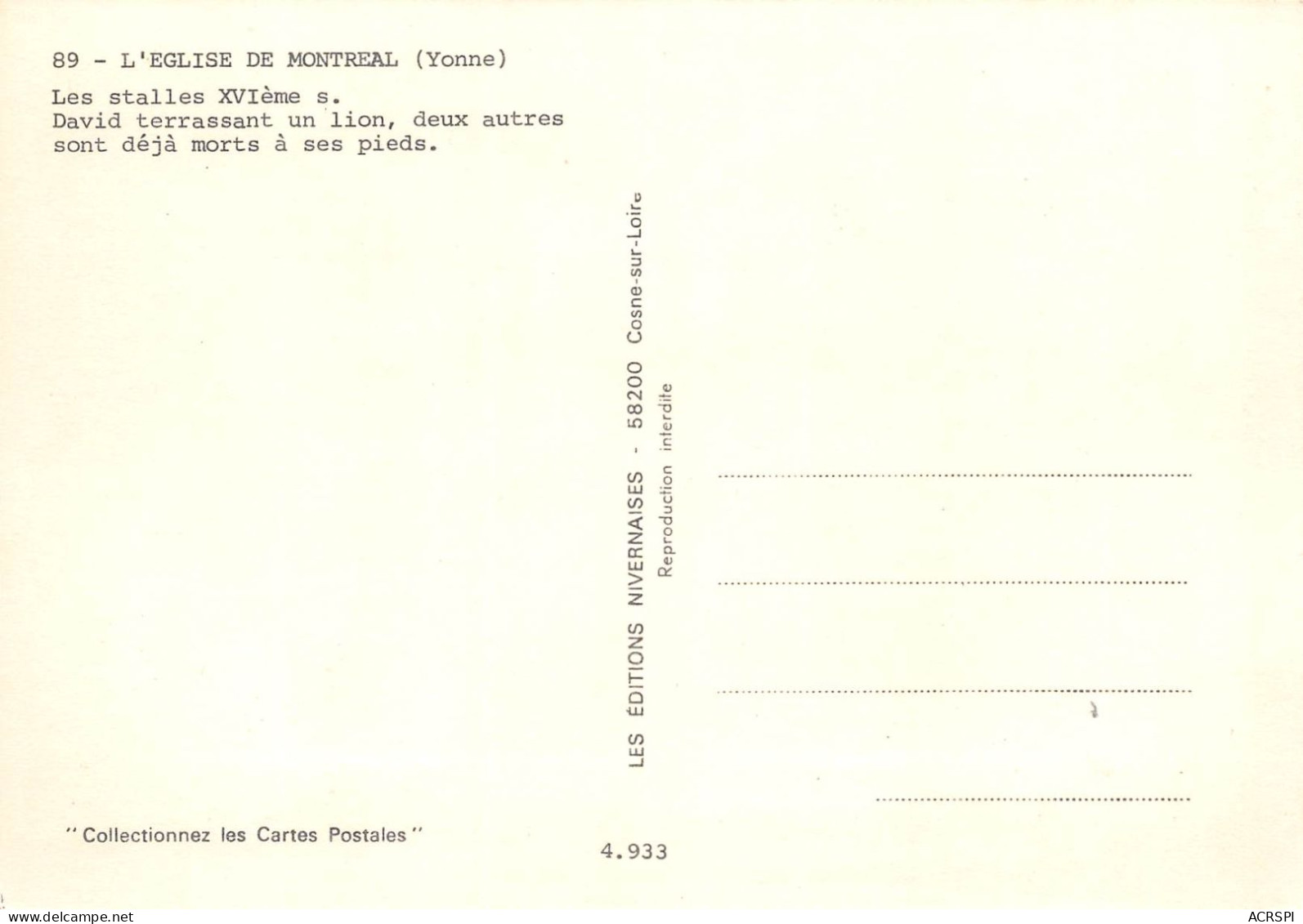MONTREAL Les Stalles XVI   11 (scan Recto Verso)MG2864VIC - Montreal