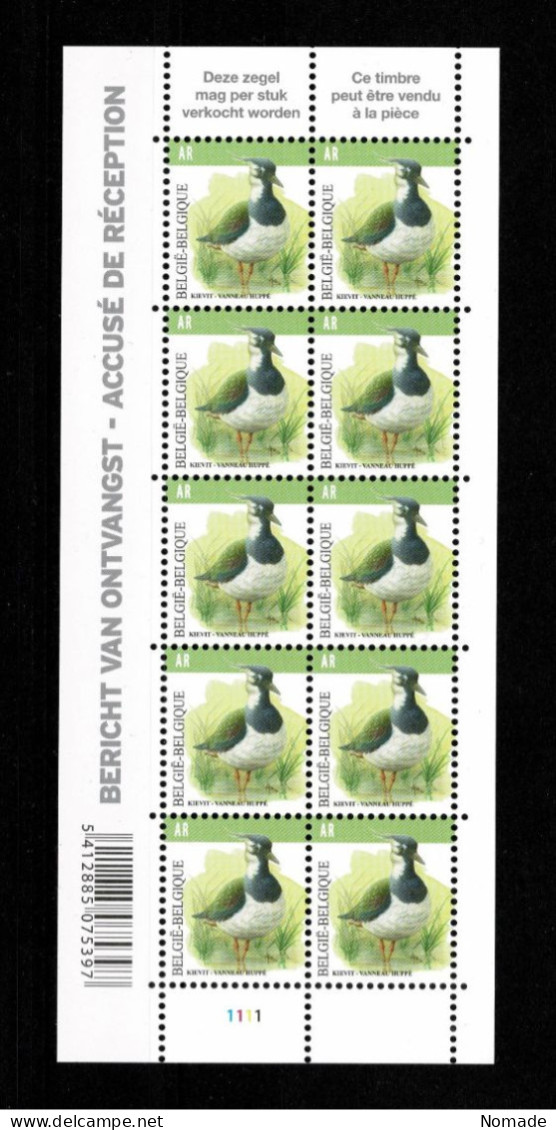 Belgique Feuille Complète 2013 Oiseaux BUZIN COB F 4367 (planche 1) VF 13,5 € - 2011-2020