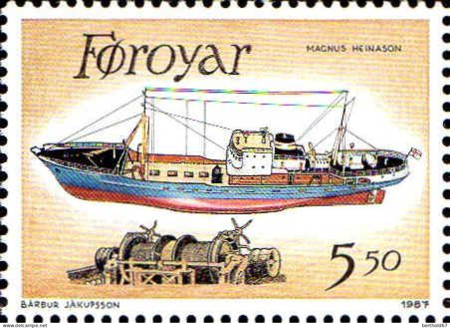 Feroe Poste N** Yv:146 Mi:152 Magnus Heinason Bateau De Pêche - Färöer Inseln