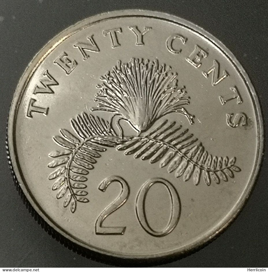 Monnaie Singapour - 1988 - 20 Cents Blason Haut - Singapour