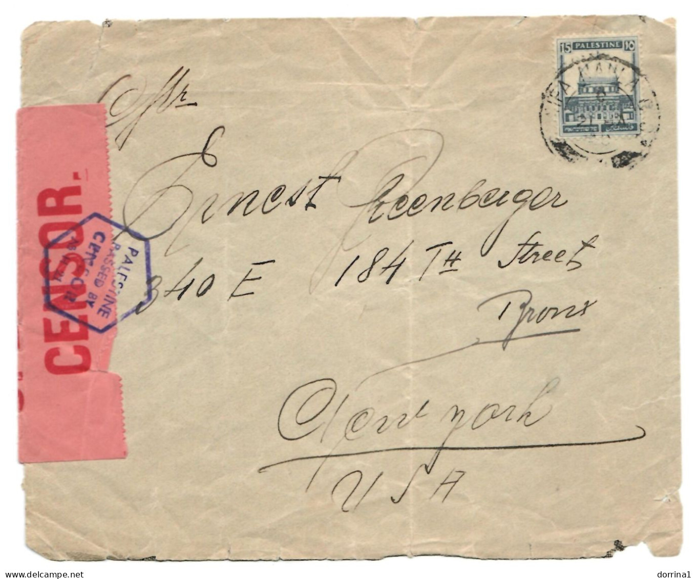 Haifa Palestine Cover Opened By Censor No. 46 British Mandat WW2 WWII - Folded - Palestine