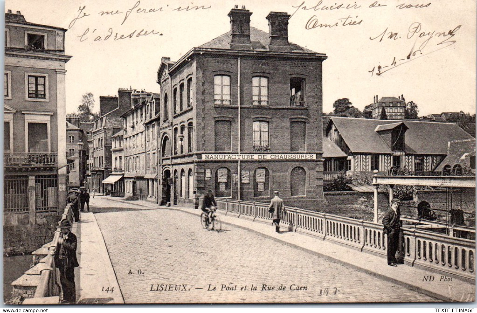 14 LISIEUX - Le Pont Et La Rue De Caen. - Lisieux