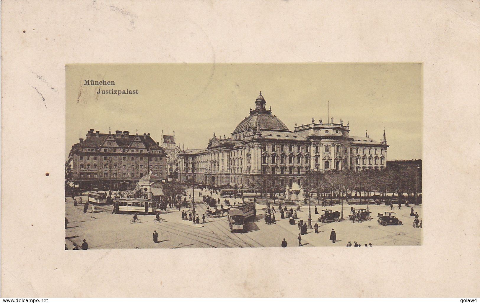 36529# CARTE POSTALE MUNCHEN JUSTIZPALAST Obl ESCH SUR ALZETTE 1912 Pour RUSSANGE MOSELLE - 1907-24 Abzeichen