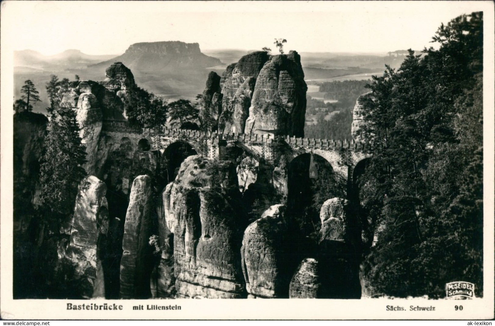 Ansichtskarte Rathen Basteibrücke M. Seidel Schmilka 1930 - Rathen
