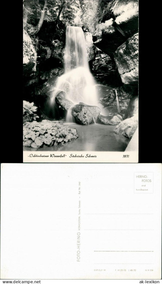 Ansichtskarte Lichtenhain-Sebnitz Lichtenhainer Wasserfall Foto Hering 1970 - Kirnitzschtal