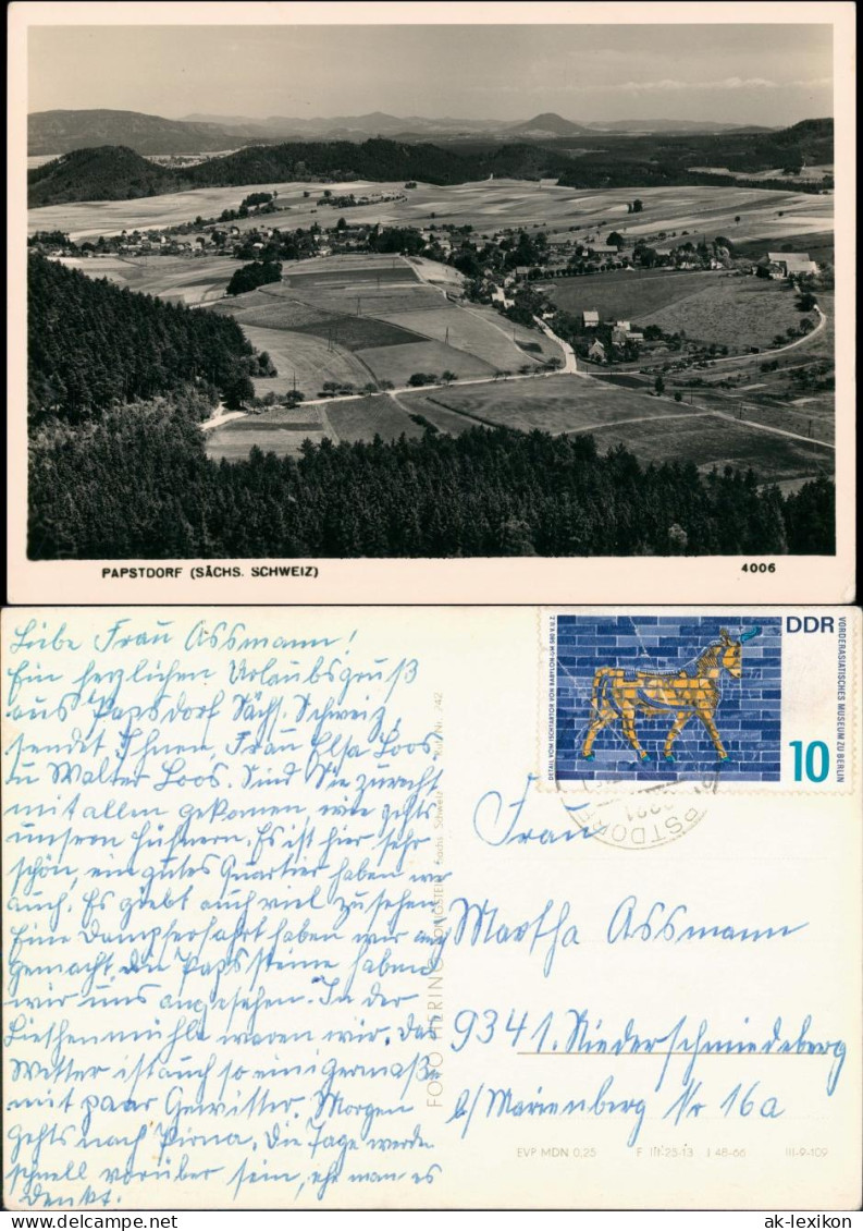 Ansichtskarte Papstdorf-Gohrisch (Sächs. Schweiz) Stadt Foto Hering 1966 - Gohrisch