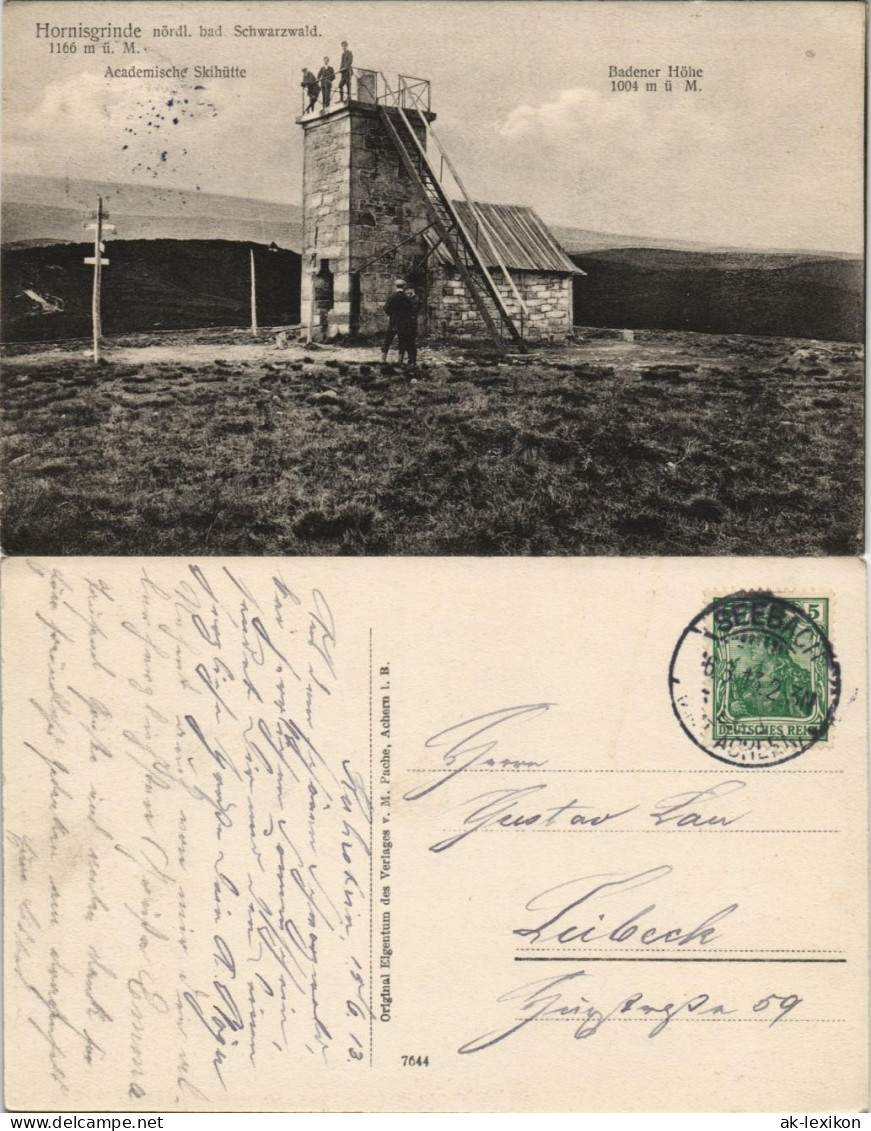 Ansichtskarte Seebach Besucher Auf Plattform Aussichtsturm Hornisgrinde 1921 - Achern