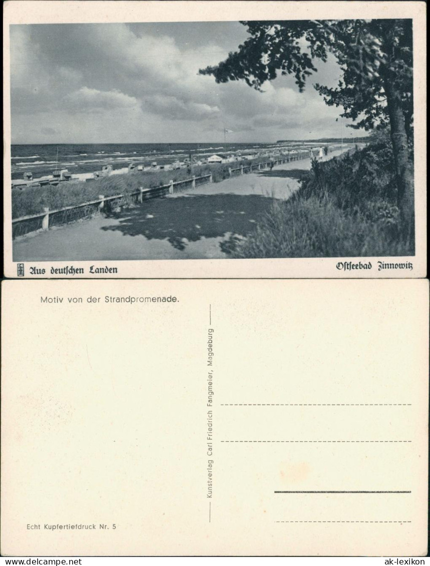 Ansichtskarte Zinnowitz Strandpromenade 1932 - Zinnowitz