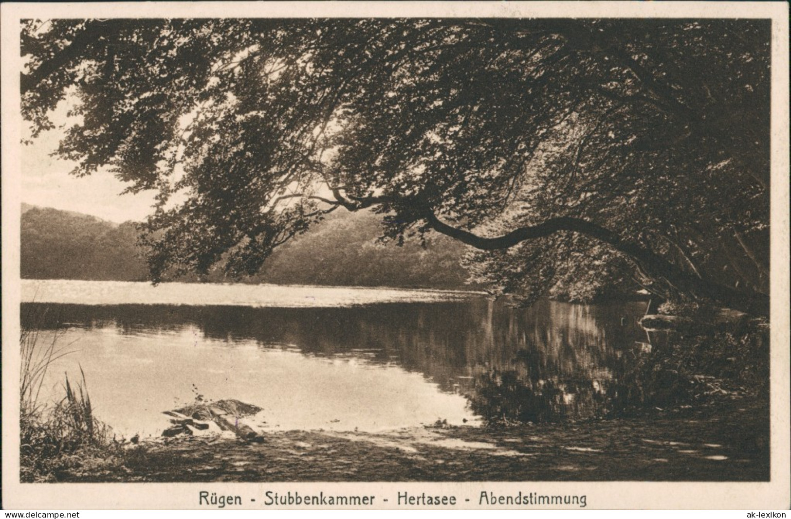 Ansichtskarte Stubbenkammer-Sassnitz Herthasee Abendstimmung 1926 - Sassnitz