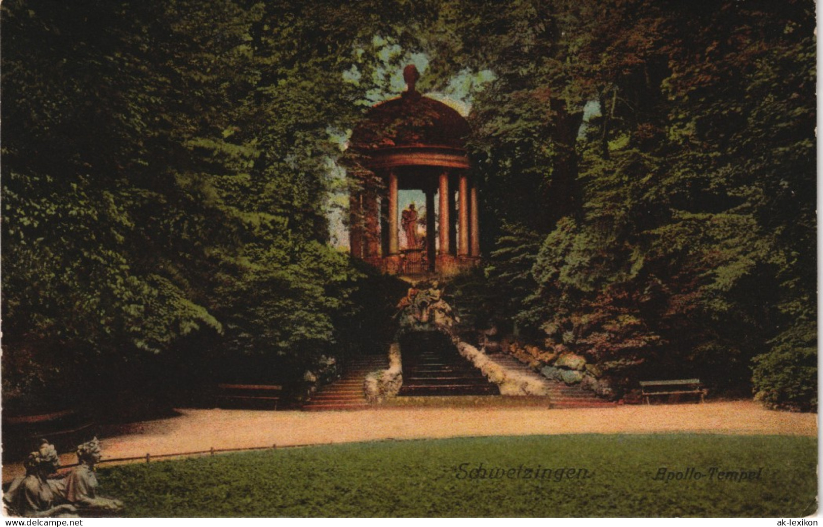 Ansichtskarte Schwetzingen Schlossgarten - Apollo-Tempel 1906 - Schwetzingen