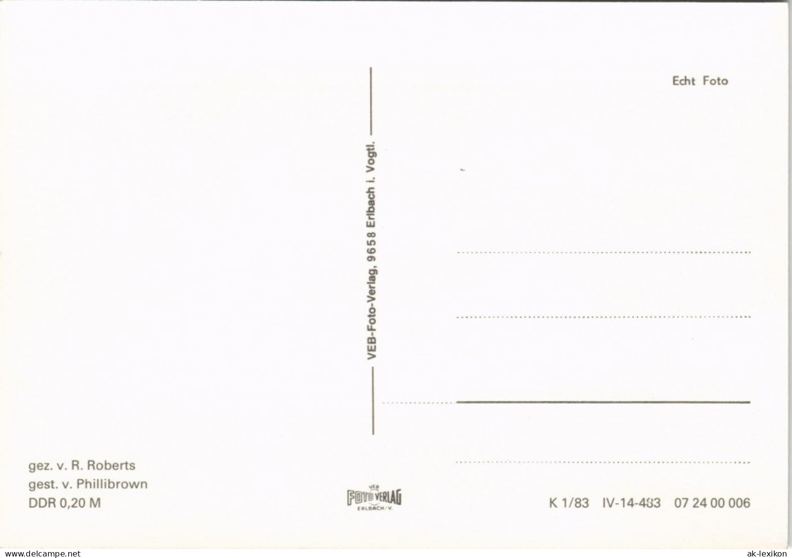 Rathen DDR Künstlerkarte (Zeichnung R. Roberts) Blick V.d. Bastei 1983 - Rathen