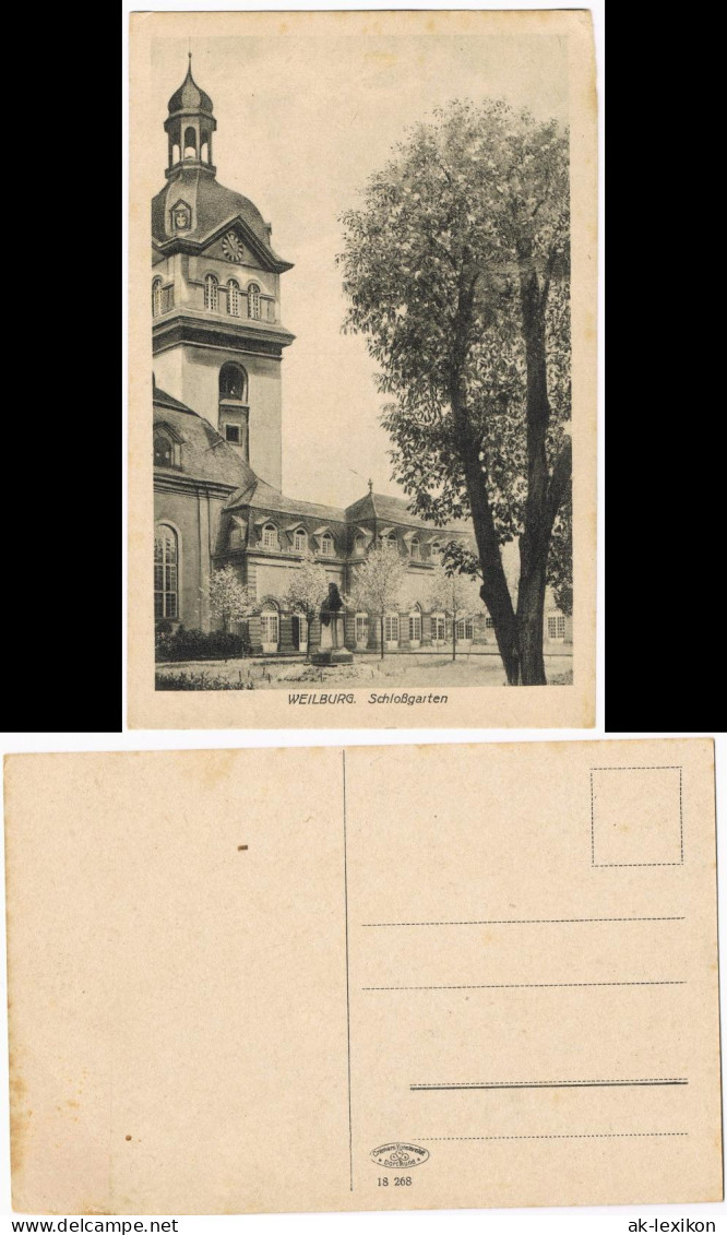 Ansichtskarte Weilburg (Lahn) Schloß (Castle) Schlossgarten 1920 - Weilburg