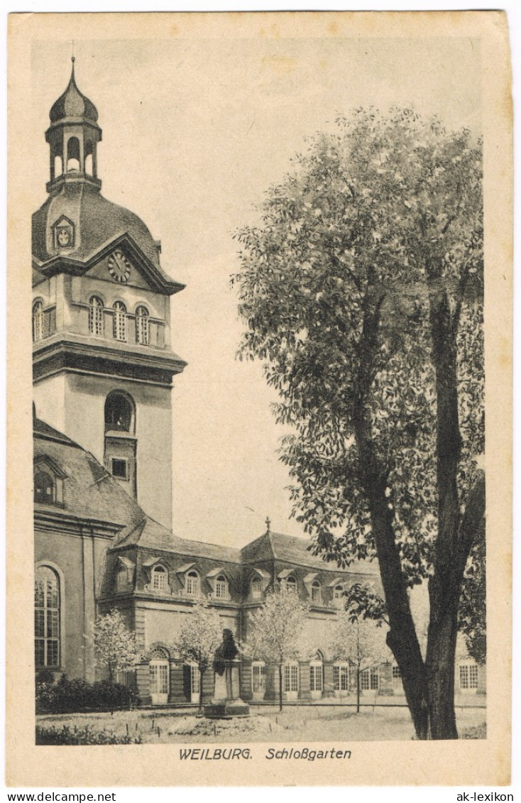 Ansichtskarte Weilburg (Lahn) Schloß (Castle) Schlossgarten 1920 - Weilburg