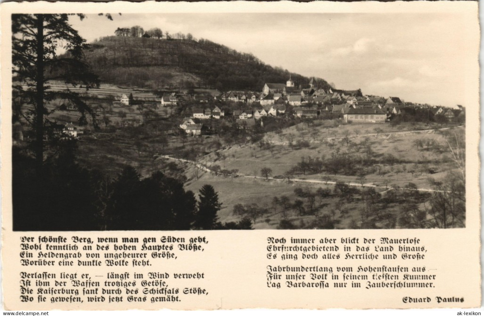 Ansichtskarte Hohenstaufen-Göppingen Stadt - Historien Text 1932 - Goeppingen