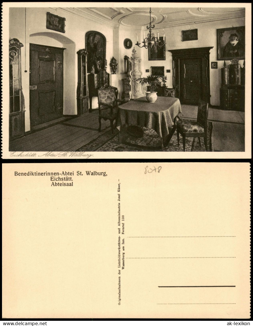 Ansichtskarte Eichstätt Abtei St. Walburg Abteisaal 1928 - Eichstätt