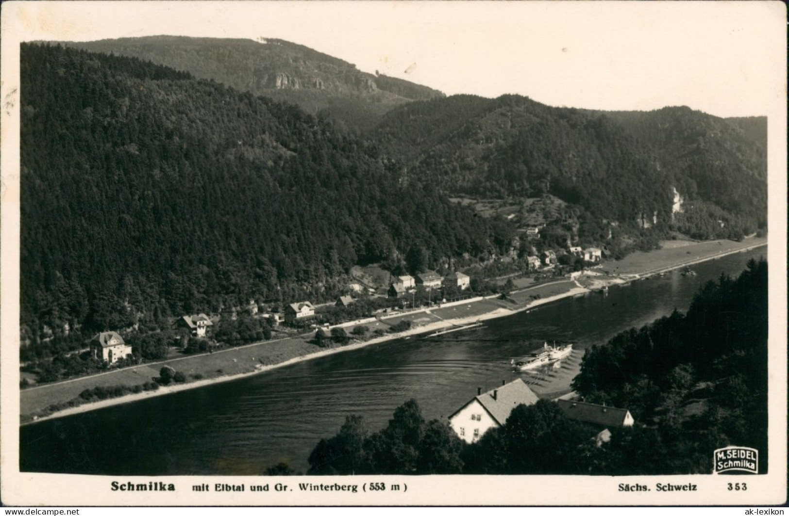 Ansichtskarte Schmilka Stadt Dampfer M. Seidel Schmilka 1934 - Schmilka