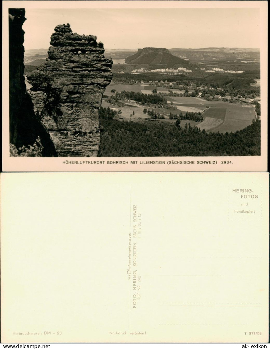 Ansichtskarte Gohrisch (Sächs. Schweiz) Stadt Lilienstein 1958 - Gohrisch