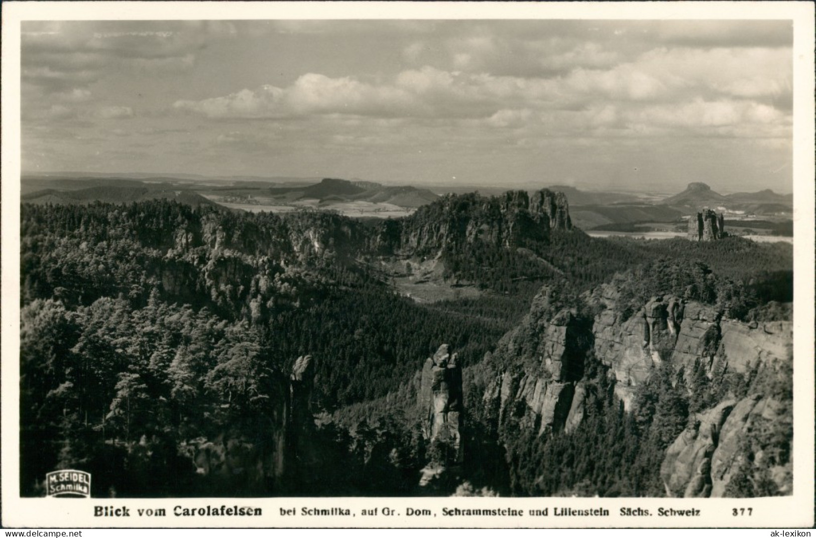 Ansichtskarte Schmilka Carolafelsen M. Seidel Schmilka 1934 - Schmilka